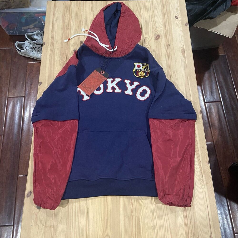 Iro-ochi Hoodie Mens S Tokyo Streetwear Zip off sleeve Emperors Club NWT